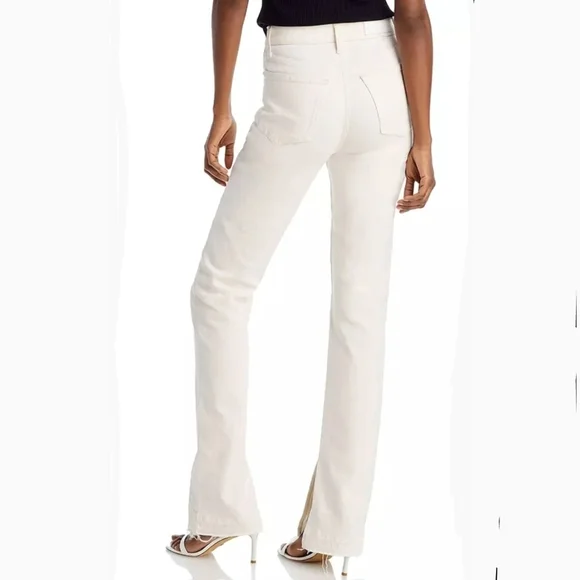 Re/Done 70S High Rise Skinny Bootcut Jean Button Fly Frayed Vintage White 28 NWT - Picture 7 of 15